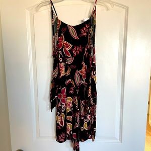 Black and floral romper, size medium